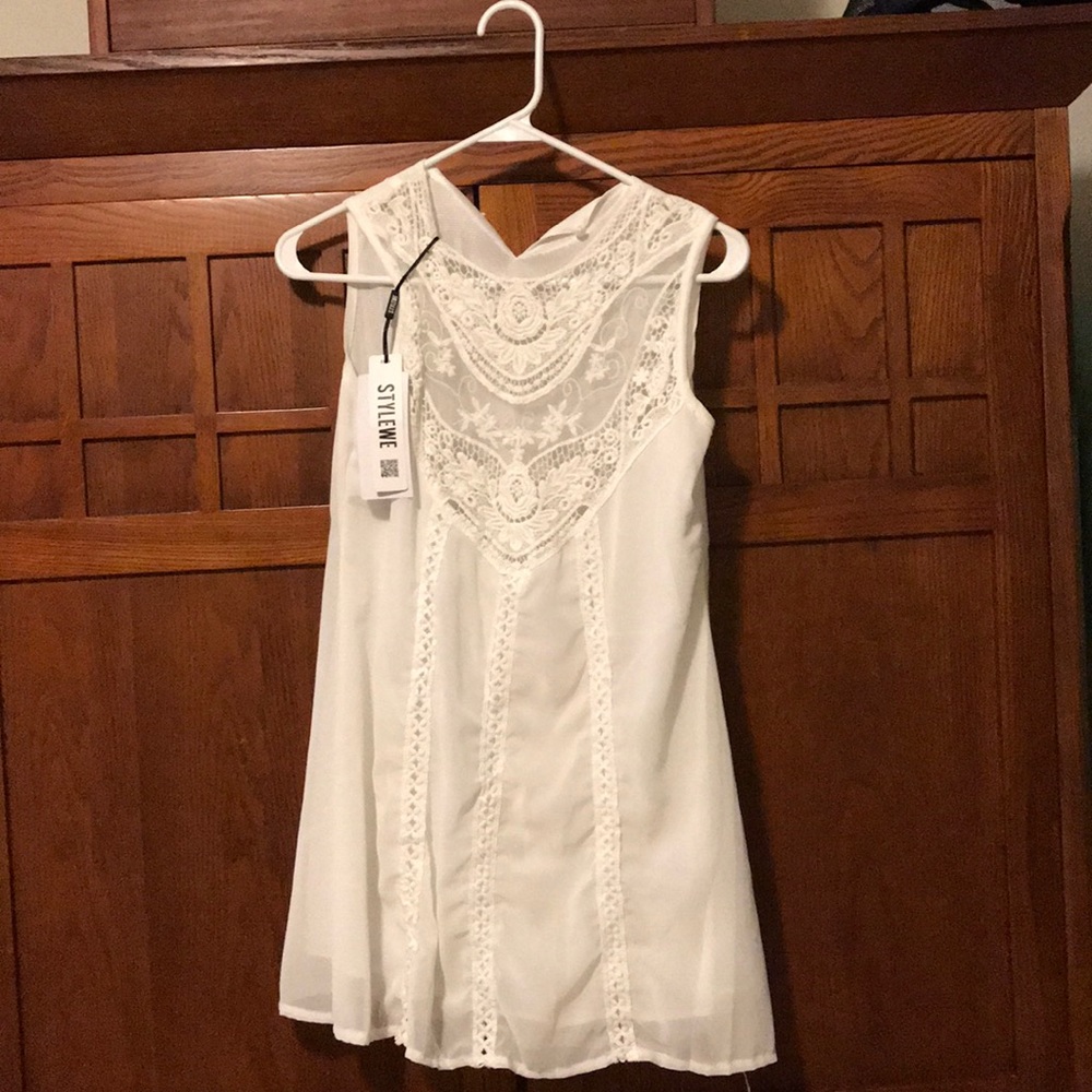 White mini dress