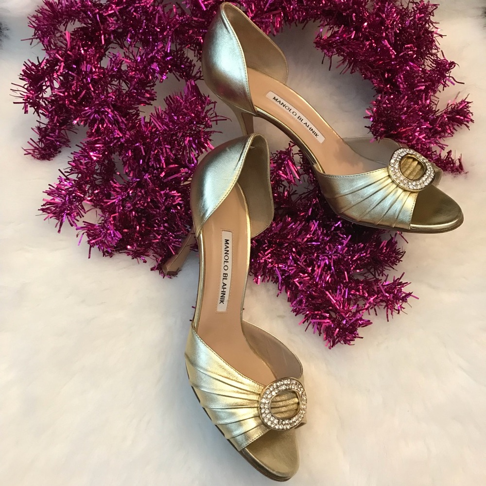 Manolo Blahnik Sedaraby Rhinestone Buckle d'Orsay