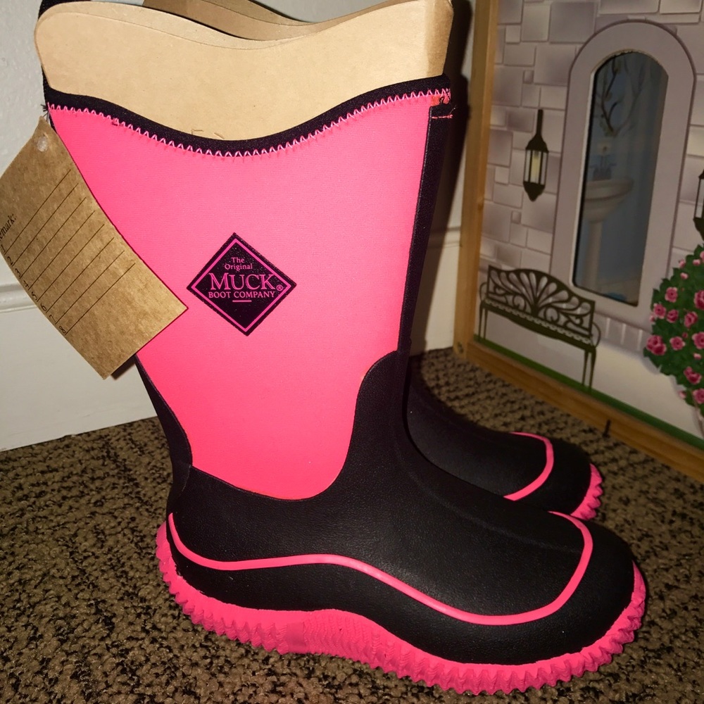 Kid's Neon Pink Muck Boots