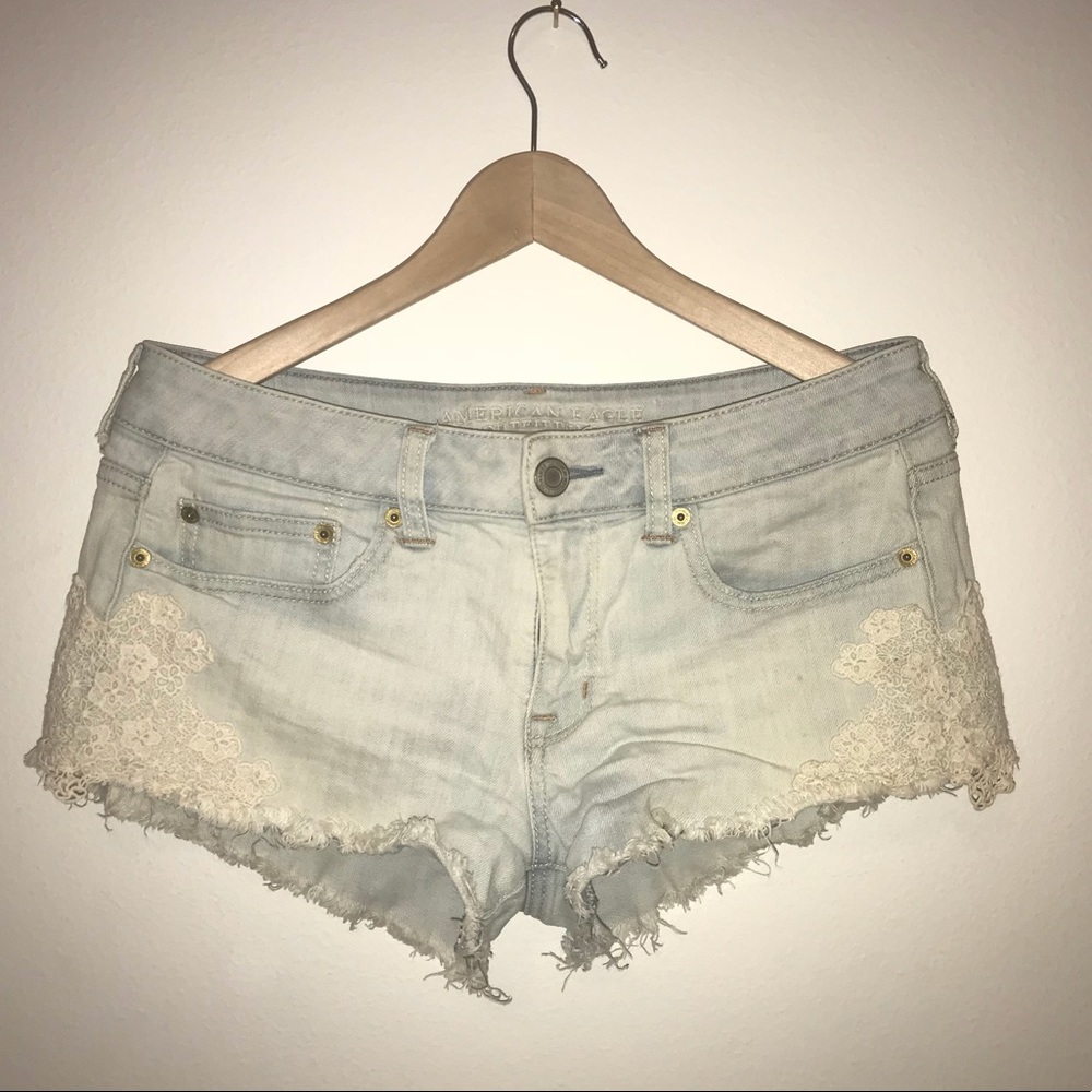 American Eagle Outfitters Lace Jean Shorts