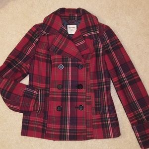 Old Navy Plaid Peacoat