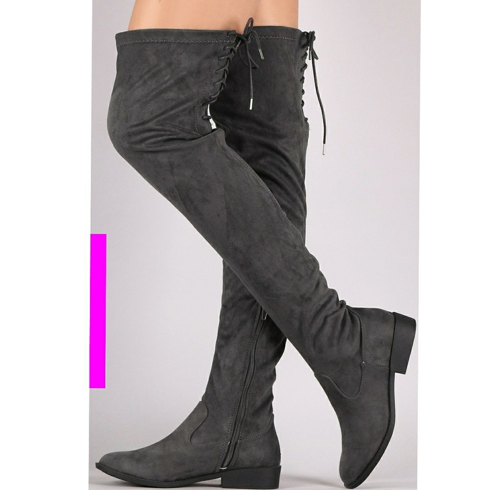 Suede Back Lace-Up Over-The-Knee - Picture 3 of 3