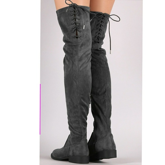 Suede Back Lace-Up Over-The-Knee - Picture 2 of 3