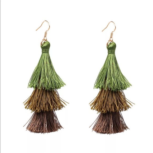 Long Tassel Drop Earrings -LAST ONE IN PURPLE - Picture 7 of 7