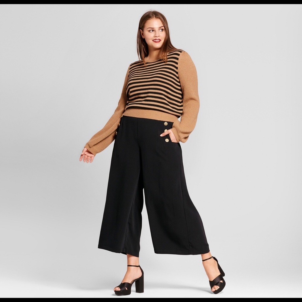 Who What Wear •PLUS Wide Leg Sailor Crop Pant