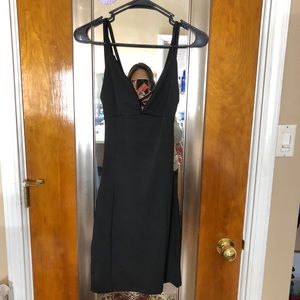 Criss crossed back black dress