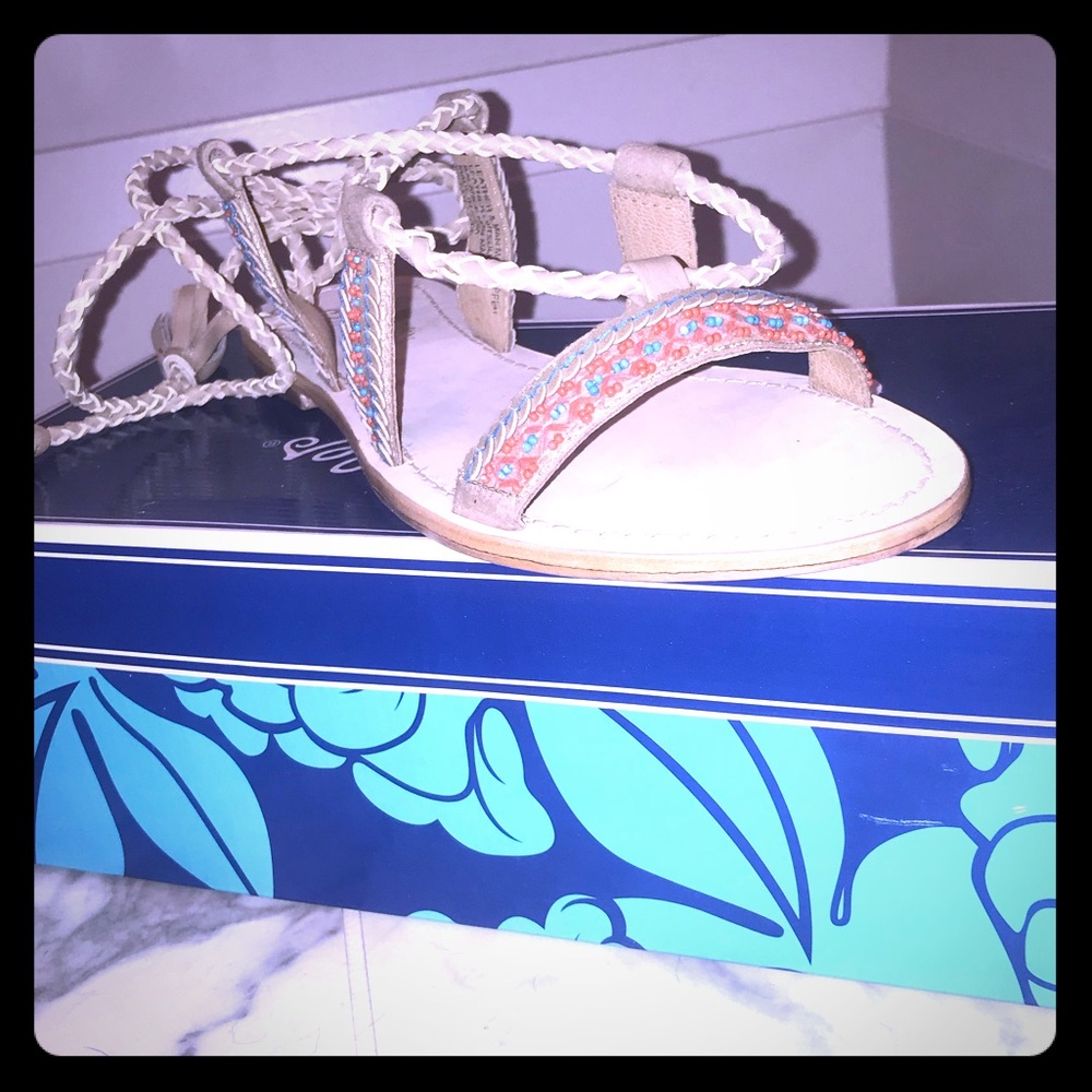 Seychelles Revel Beaded Lace Up Sandal size 8