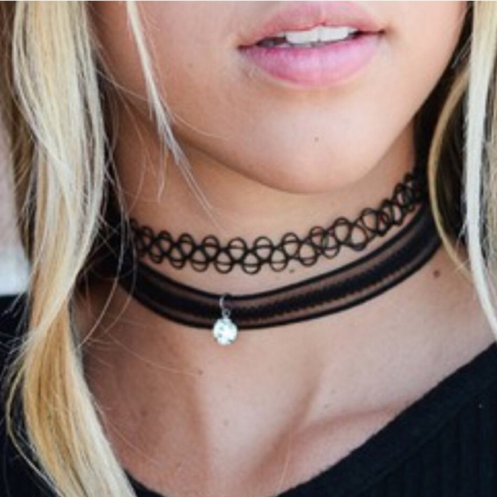 Black Choker Necklaces - Picture 2 of 2