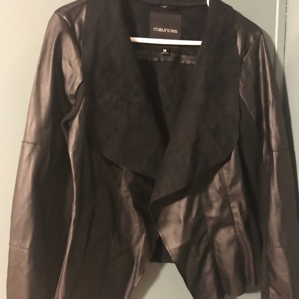 Maurices Open Front Faux Jacket