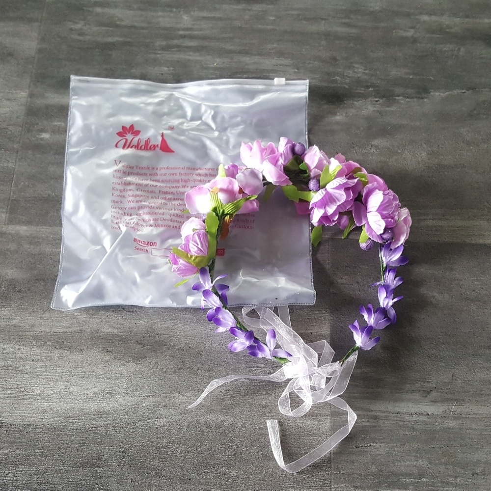 Purple Floral Valdler Head Piece