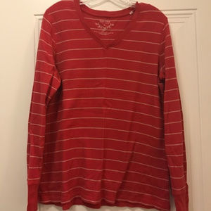 Sonoma Pink Striped Long Sleeve Shirt