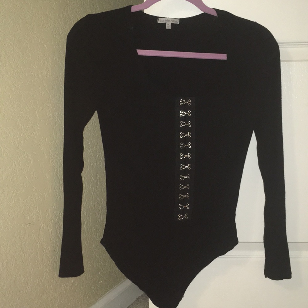 Black leotard blouse