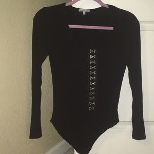 Black leotard blouse