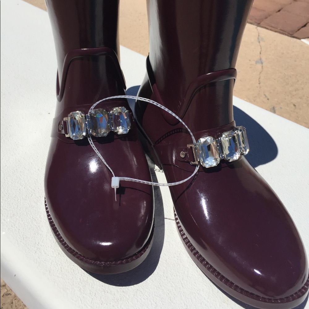 Michael Kors Ladies Rain Boots new size 8 plum