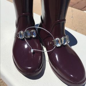 Michael Kors Ladies Rain Boots new size 8 plum