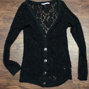 Size small lace button down sweater cover up