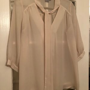 Off-white ASOS blouse with keyhole and tie