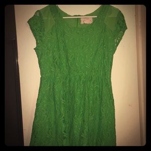 Green lace dress