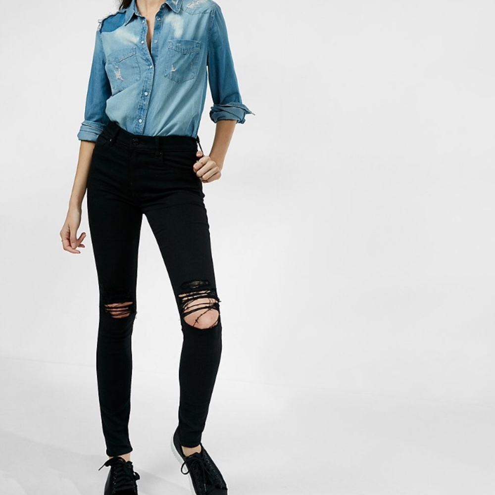 Express Black High Waisted Jean Leggings
