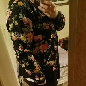 Flower print bomber jacket