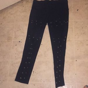 Black laced pants