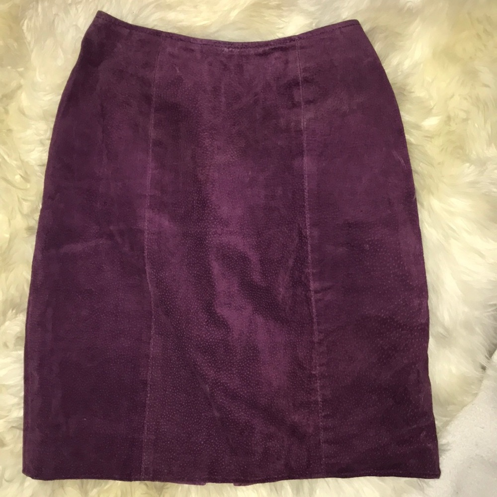 Wilsons leather Plum suede skirt