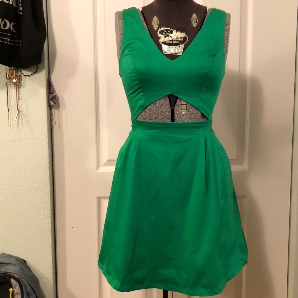 Green Cut Out Dress