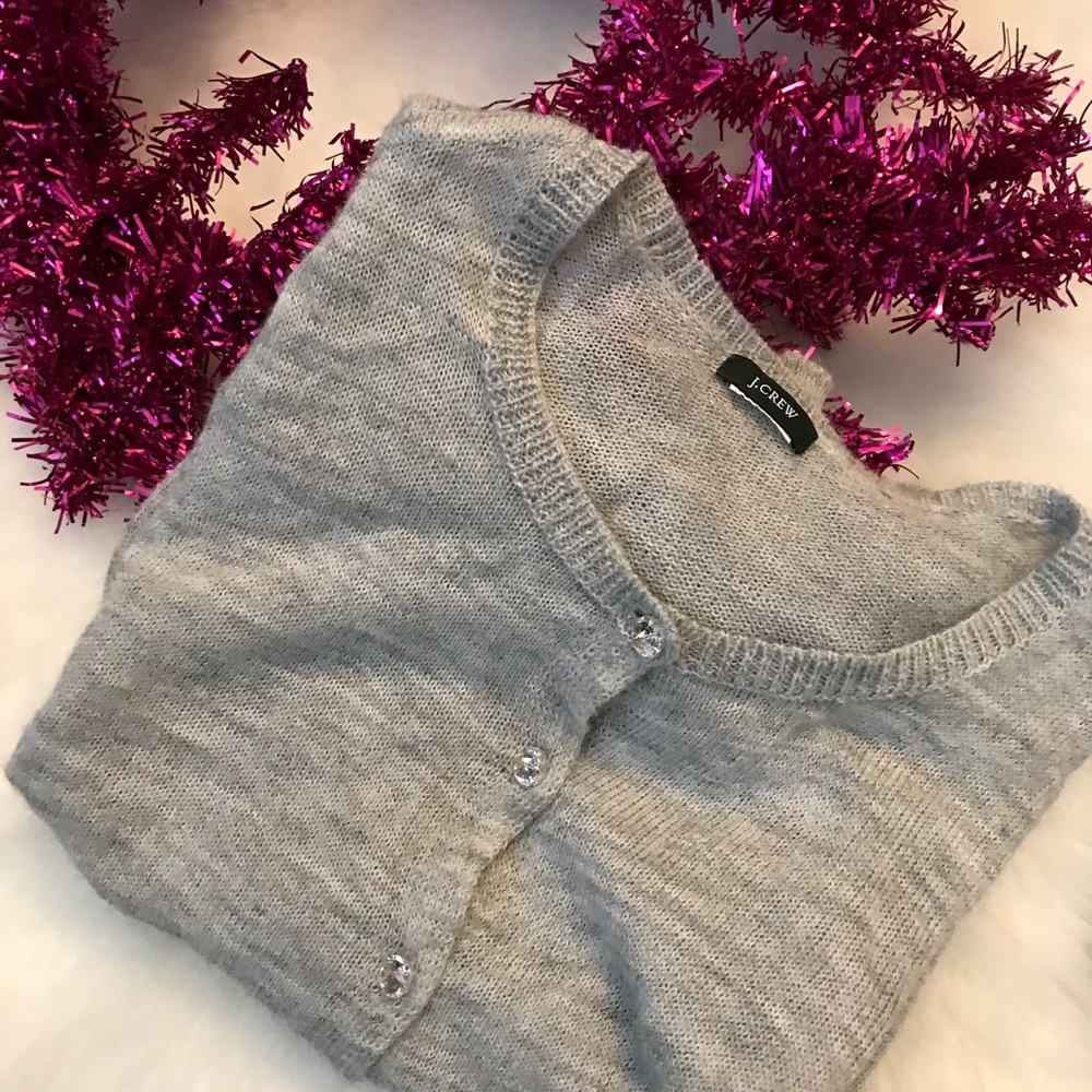 ❌SOLD❌ 
J. Crew Grey Cardigan with Clear Buttons