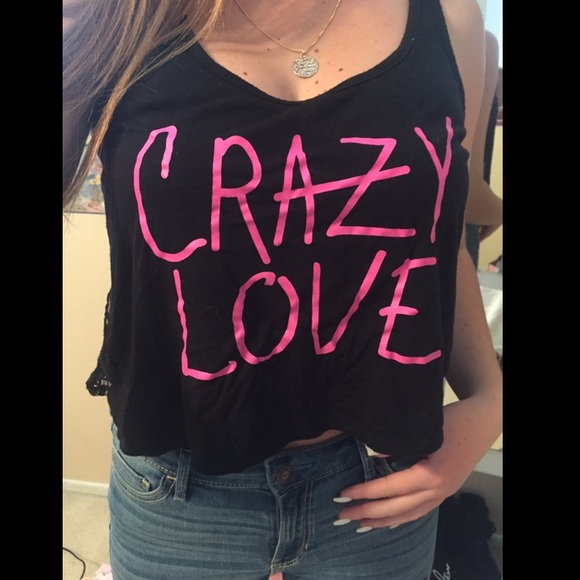 Rare “Crazy Love” Tank Top with Lace back - Picture 1 of 5