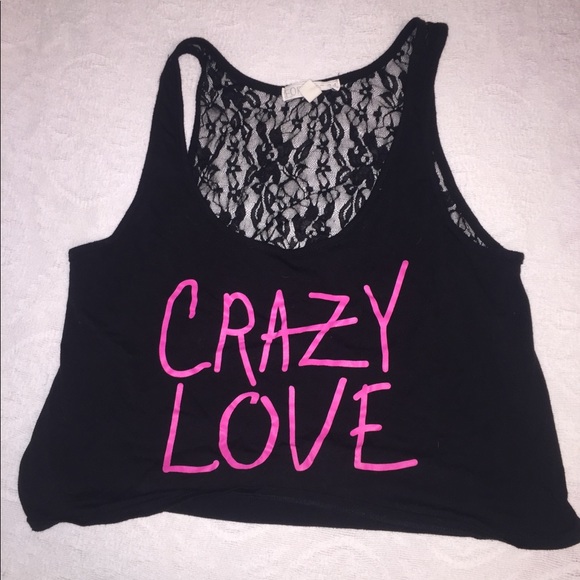 Rare “Crazy Love” Tank Top with Lace back - Picture 2 of 5
