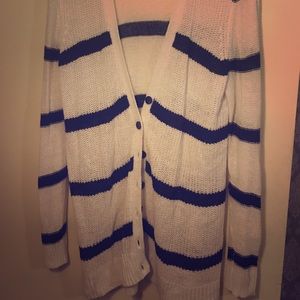 Striped Navy/White Cardigan