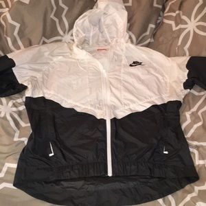 Nike White and Grey Windbreaker