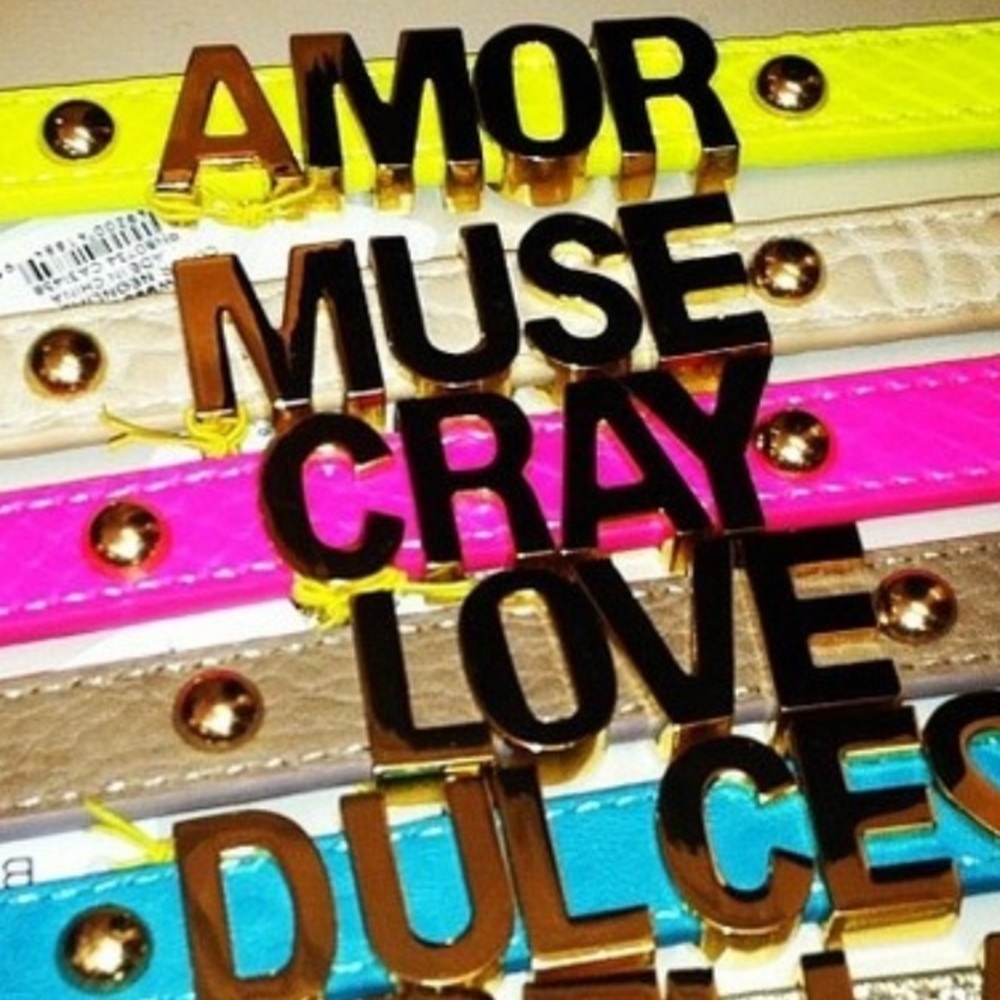 SILVER alphabet BRACELET RED band letters words - Picture 5 of 7