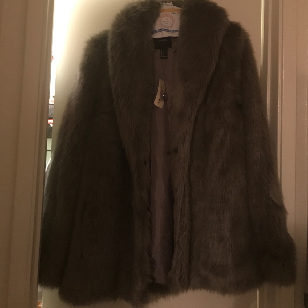 Faux fur grey coat