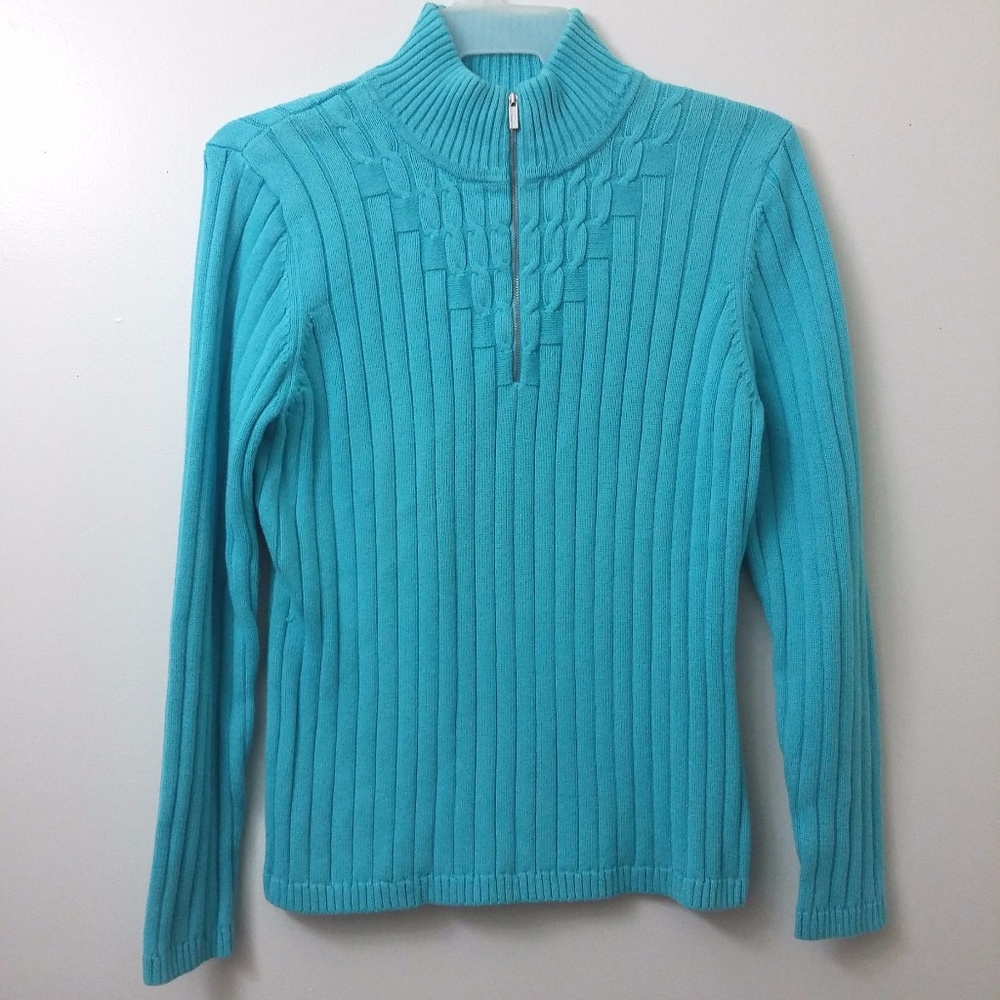 Liz Claiborne 1/2 Zip Chunky Cable Knit Sweater