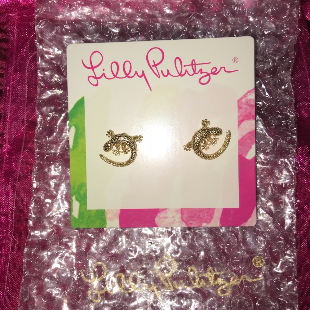 **SOLD** Lilly Pulitzer leaping lizard earrings