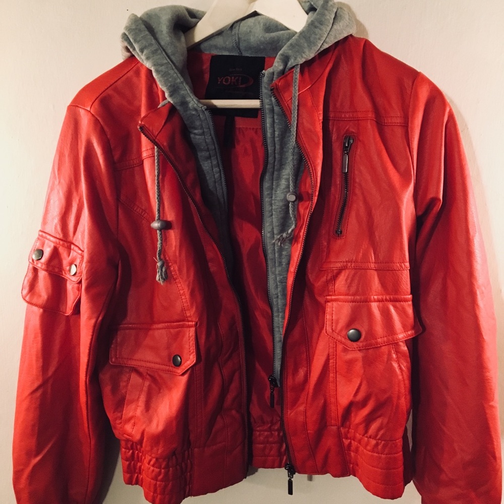 Yoki Red Layered Look Jacket