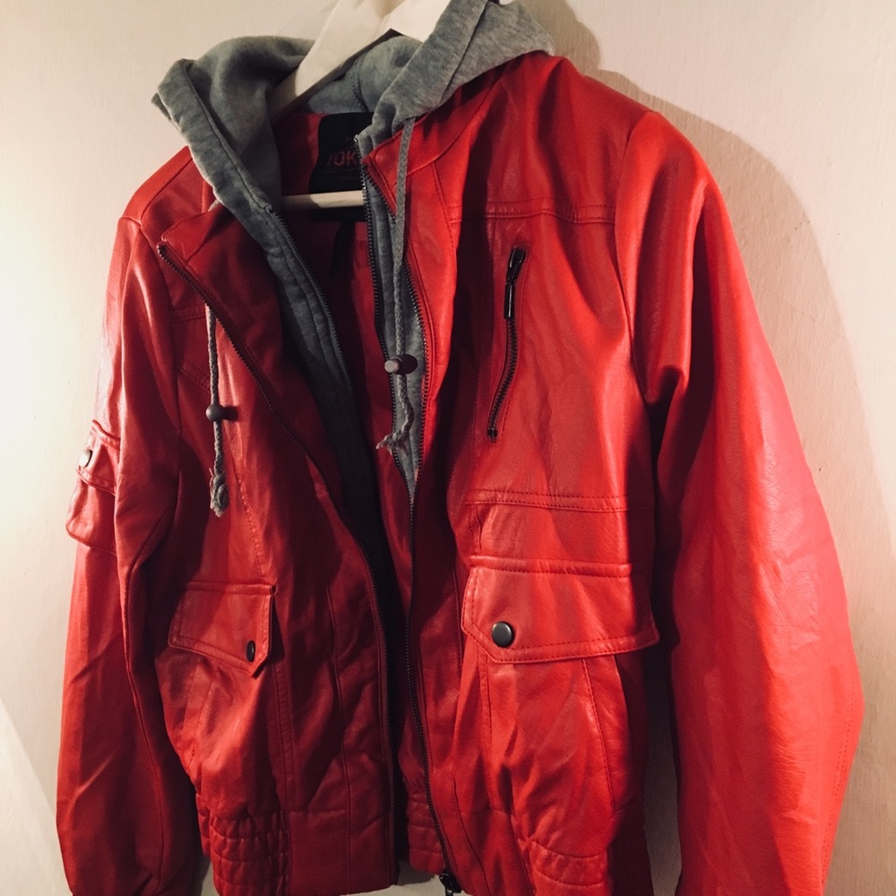 Yoki Red Layered Look Jacket - Picture 2 of 2