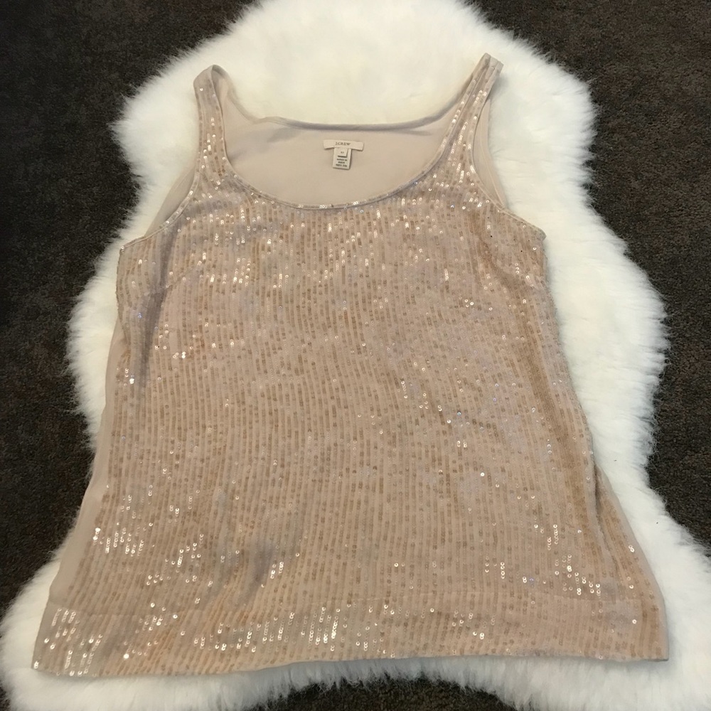 ❌SOLD❌ 
J. Crew Silk Beaded Tank Top Size 10
