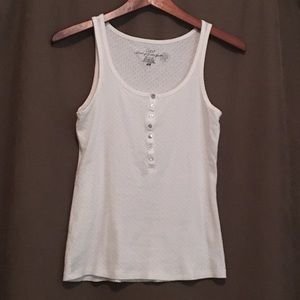 H & M Cream Tank Top with Iridescent Buttons