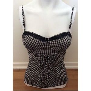 Guess Designer Corset Top S PLAID