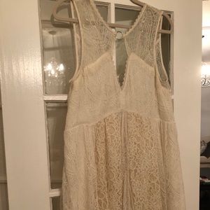 Free People white and gold lace dress