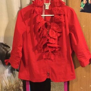 Red blouse with bows