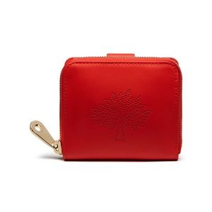 Mulberry Hibiscus Blossom Zip Small Wallet
