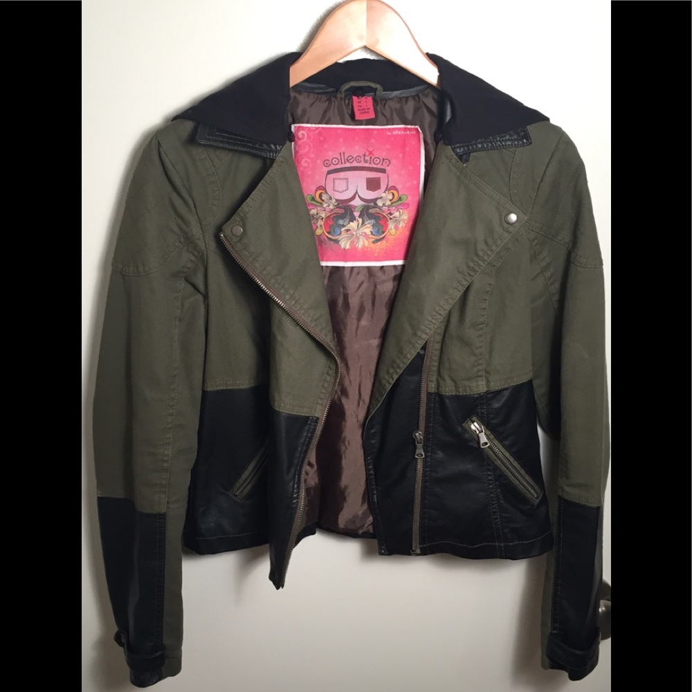 Bernardo Collection Olive/ Black Moto Jacket