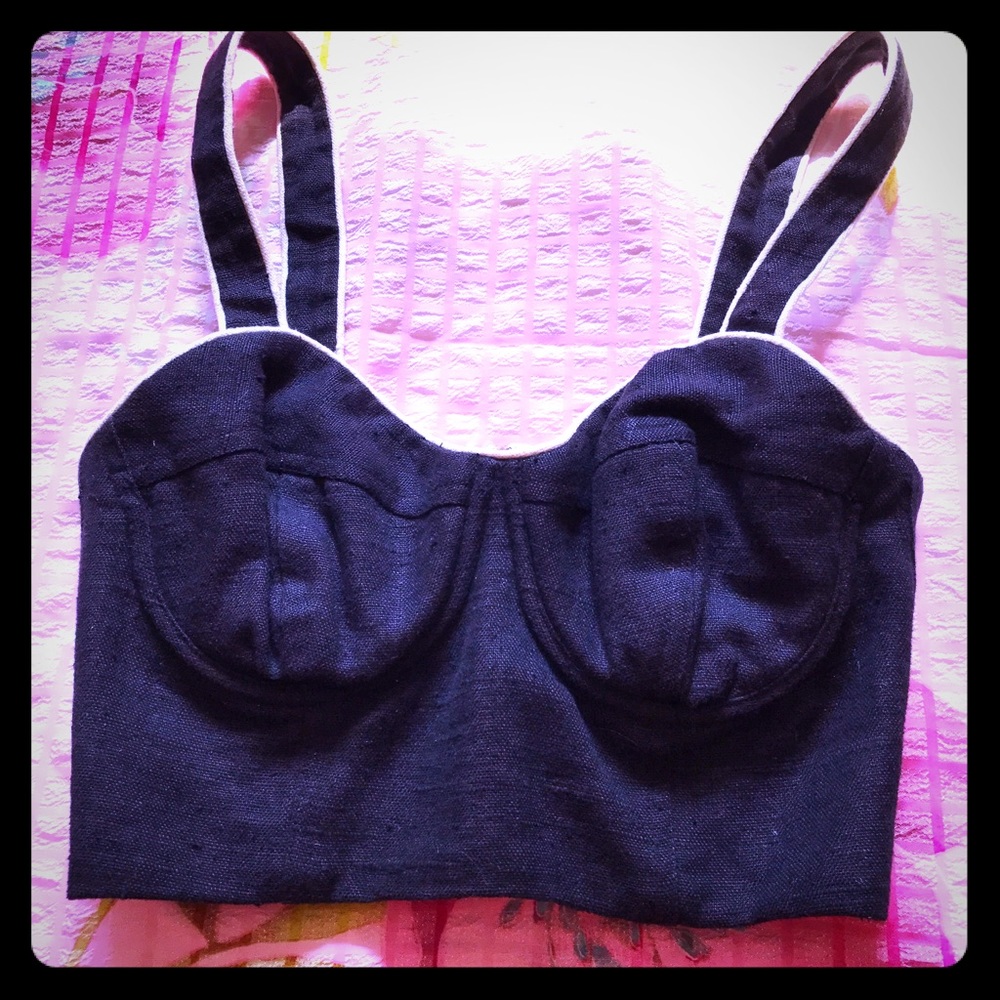 DKNY Blue Denim crop top