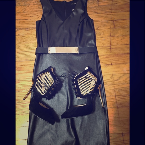Furla Dresses & Skirts - Black Faux Leather Dress