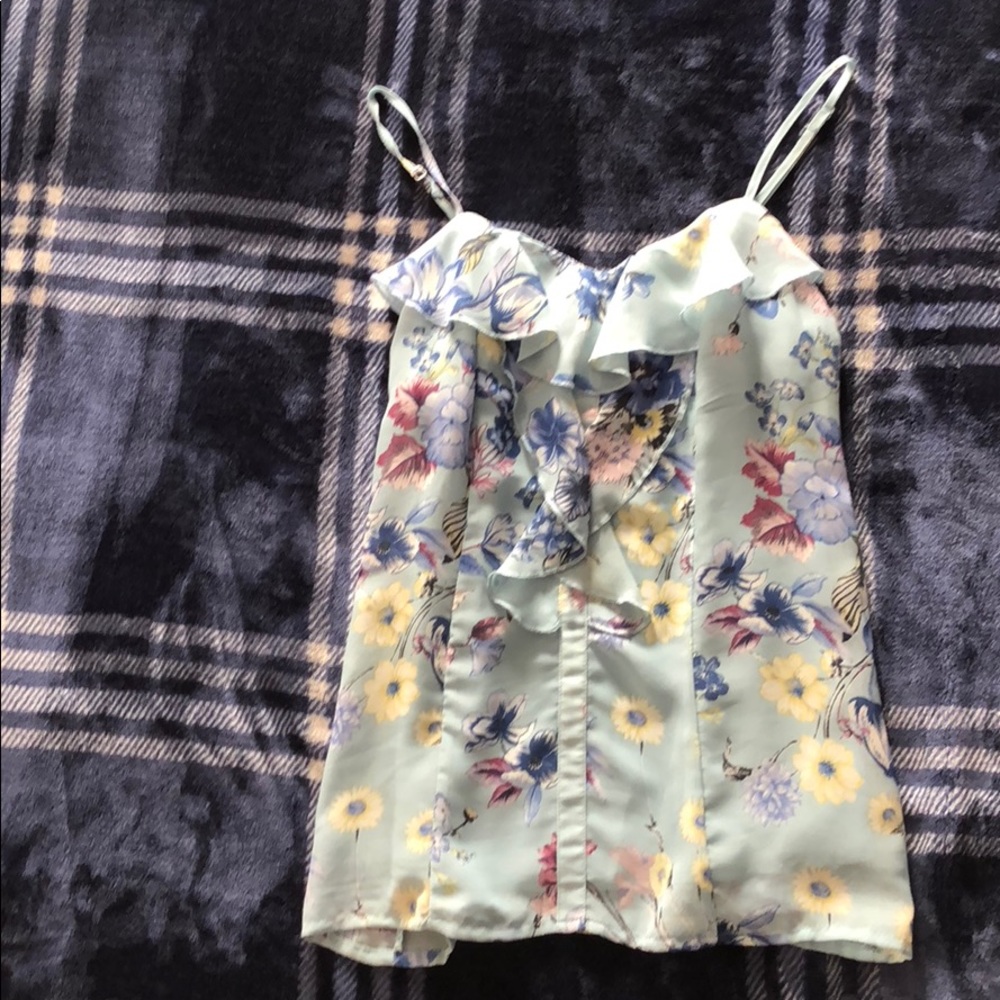 Floral Ruffle Tank Top