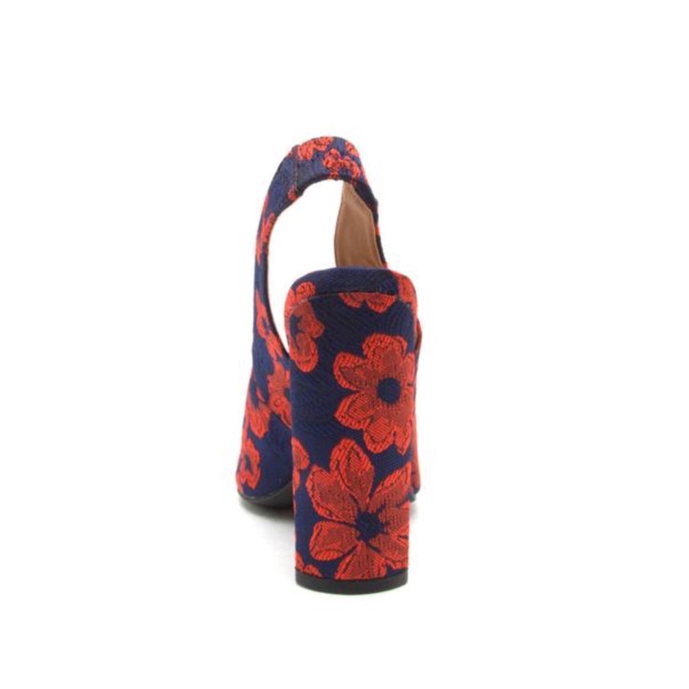FLORAL PEEP TOE PUMPS HEELS - Picture 4 of 4