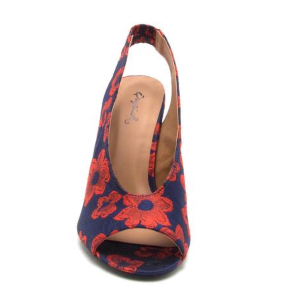FLORAL PEEP TOE PUMPS HEELS - Picture 3 of 4
